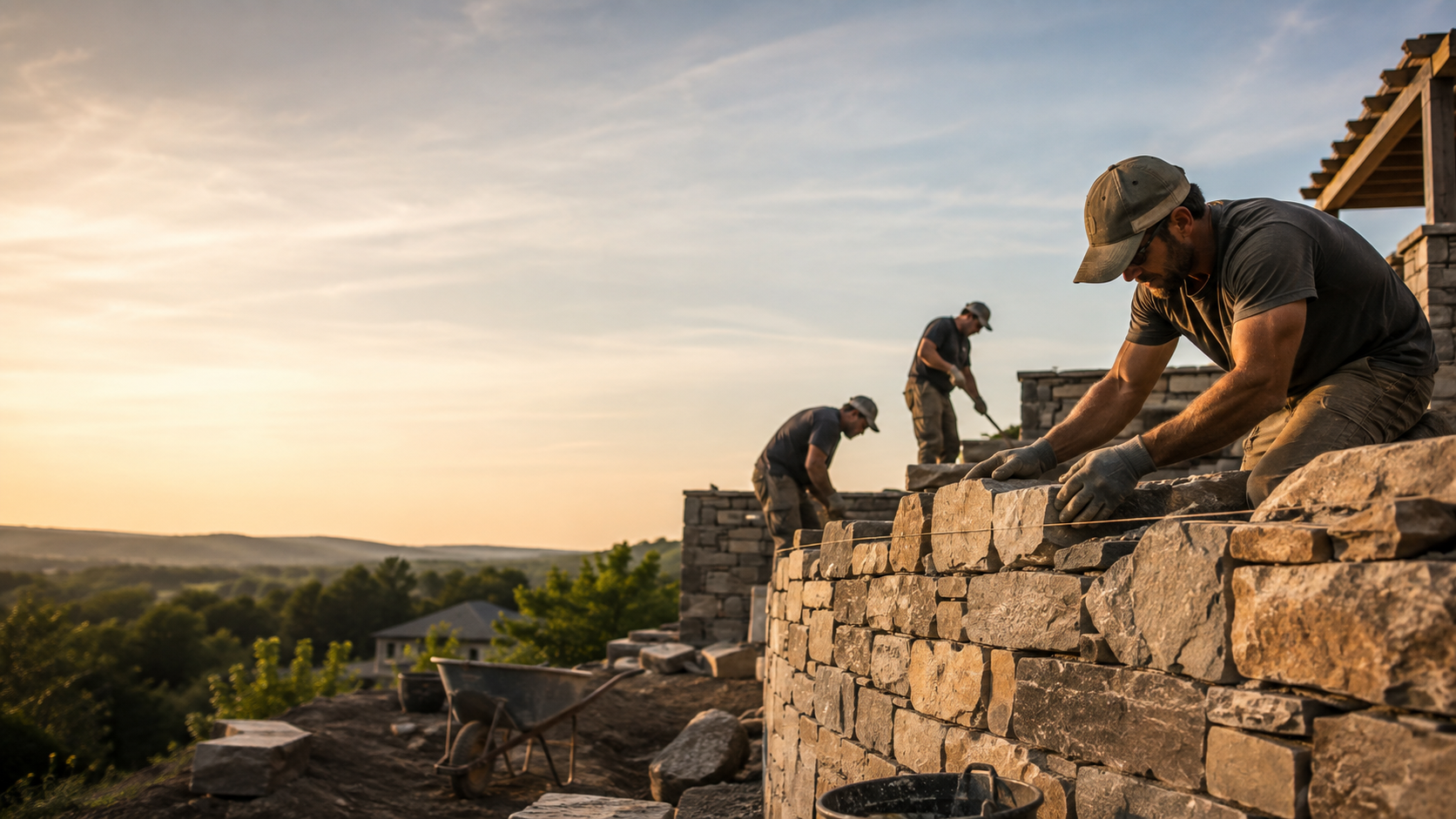 Stone masons at work